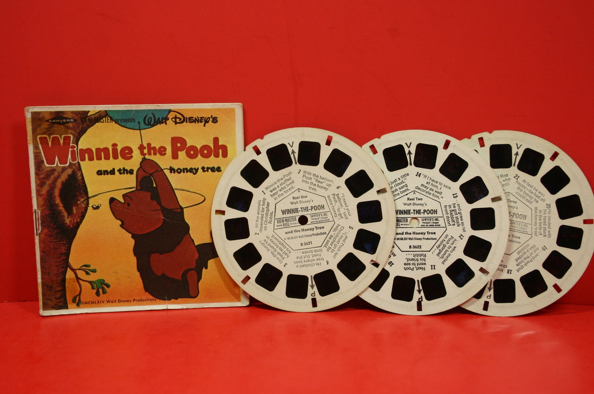 Vintage View Master Reel Set of Three Winnie the Pooh and the Honey Tree  With Book / Walt Disney -  New Zealand