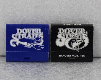 Vintage Matchbook Dover Straits Seafood House Restaurant Lot of 2 Unstruck Full Books / Vintage Advertising