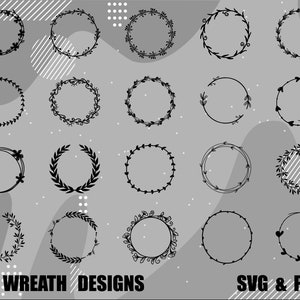 20 Wreath svg bundle | circle wreath  |  wreath png | wedding wreath svg | wreath monogram svg...