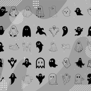Cute Ghosts Bundle SVG, Spooky Ghost, Halloween Svg, Ghost Bundle Svg, Halloween Laser Cut Files, Clipart, SVG, PNG,  Digital Download...