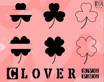Clover SVG, Shamrock, Lucky Four Leaf Clipart (Digital Download)
