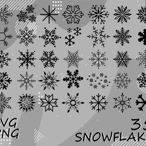 Paquete de archivos SVG de copos de nieve, 35 diseños de copos de nieve invernales (PNG, SVG)