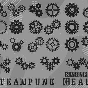 Paquete de archivos SVG de engranajes Steampunk / 22 archivos de corte (descarga digital)