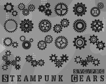 Steampunk Gears SVG Bundle | 22 Cut Files (Digital Download)