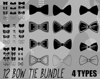 Bow Tie SVG Cut File | Ribbon Tie Bundle (Digital Download)