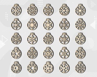 Snowflake Christmas Ornament SVG Bundle, Laser Cut Files (Digital Download)