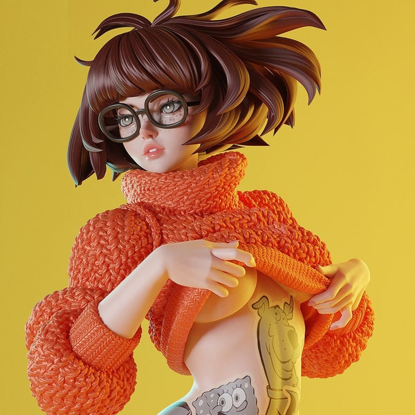 The mMystery Club Velma_Fan_Art  /Resin scale model for assembling and painting or ready to collect (Adult)
