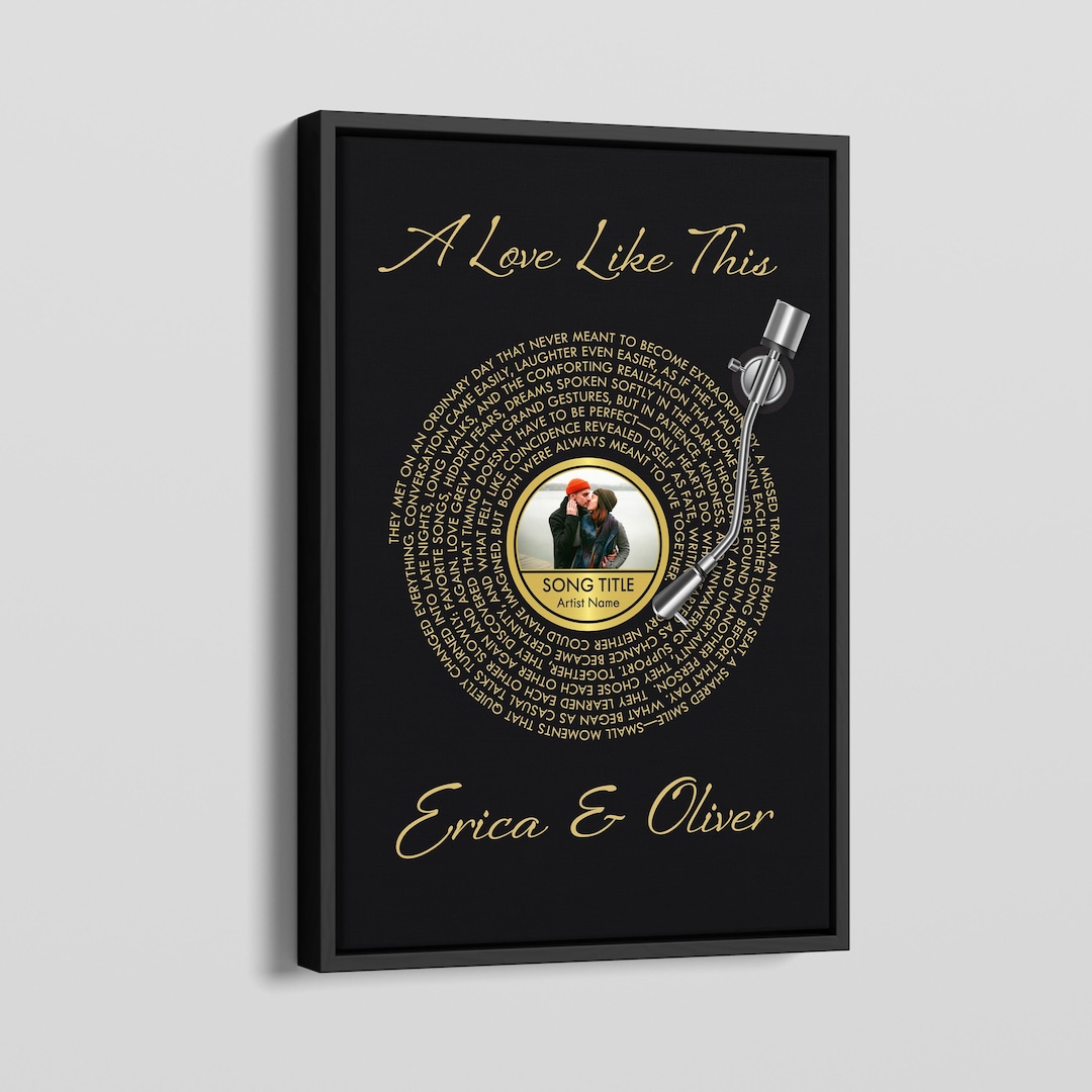 Custom Song Lyrics Vinyl Record Print, Personalized Music Poster, Paper ...