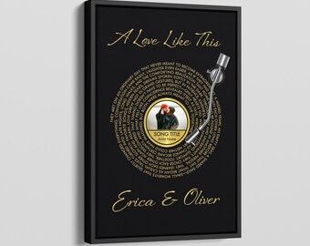 Custom Song Lyrics Vinyl Record Print with Photo – Romantic Gift for Couples, Love Art