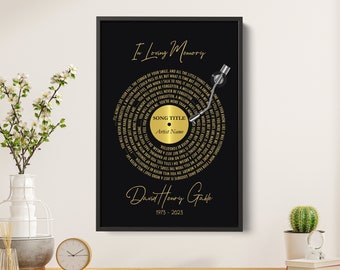 Memorial Gifts Personalized Framed Canvas with Custom Song Lyrics In Memory of Loved One- Eternal Harmony