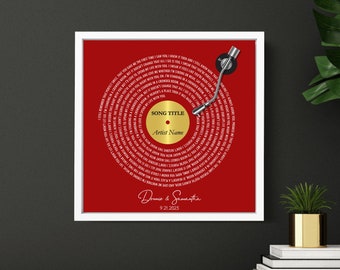 Personalized Song Lyrics Canvas Print: Romantic Valentine's Day Decor