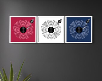 Custom Patriotic Song Lyrics Art Print - 4th of July Wall Decor