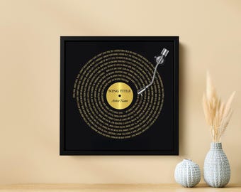 Favorite Song Lyrics Vinyl Record Art Print – Personalized Music Gift with Custom Colors