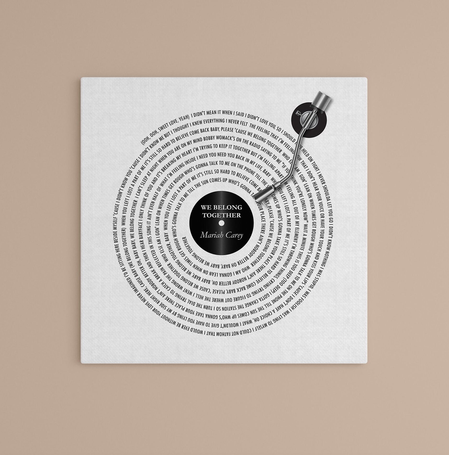 Framed Song Lyrics Canvas Personalized Gift Our Song Plaque Etsy