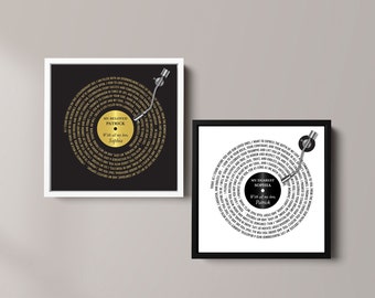 Arte personalizado de votos matrimoniales: Impresión en lienzo enmarcada en vinilo
