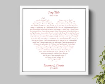 Personalized Heart-Shaped Song Lyrics Canvas – Custom Music Gift for Him