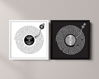 Personalized Wedding Vows Record Art: Custom Couples Gift