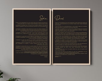 Custom Wedding Vows Canvas Art: Contemporary Typographic Keepsake