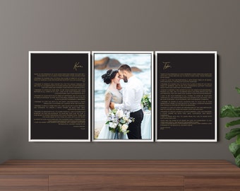 Custom Wedding Vows Canvas with Photo, Romantic Love Poem Wall Art Gift