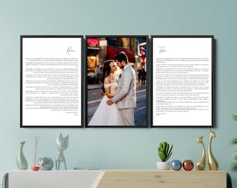 Personalized Wedding Vows Canvas with Photo, Custom Love Poem Wall Art Gift