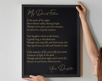 In Memory Poem Canvas Print - Custom Tribute Wall Art - Bereavement Remembrance Gift