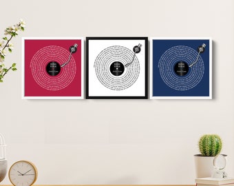 Handmade Patriotic Fourth of July Printed Framed Custom Lyrics - Red, White, and Blue Decor