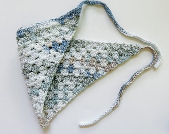 Bandana, crocheted bandana, 100% cotton crocheted bandana