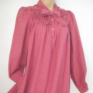LAURA ASHLEY Vintage 80s Red Gingham Check Farmhouse Style Cotton Smock Dress, UK14