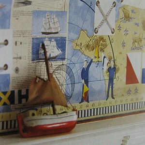 LAURA ASHLEY Vintage 1998 Maritime Wall Vinyl Border Decoupage Nursery Crafts Child's Room Decor