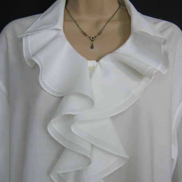 Waterfall Ruffled Panel Zip Tee