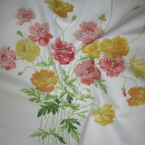 LAURA ASHLEY Vintage 1997 &quot;Country Bouquet&quot; Drawing Room Cotton Fabric, 3,15m x 140cm