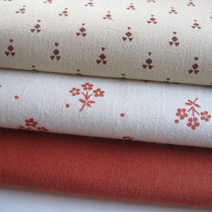 LAURA ASHLEY Ritagli di tessuto di cotone vintage anni '70/'80 Petite Fleur & Nutmeg - Terracotta/Bordeaux/Sabbia/Crema - Artigianato Cucito Patchwork