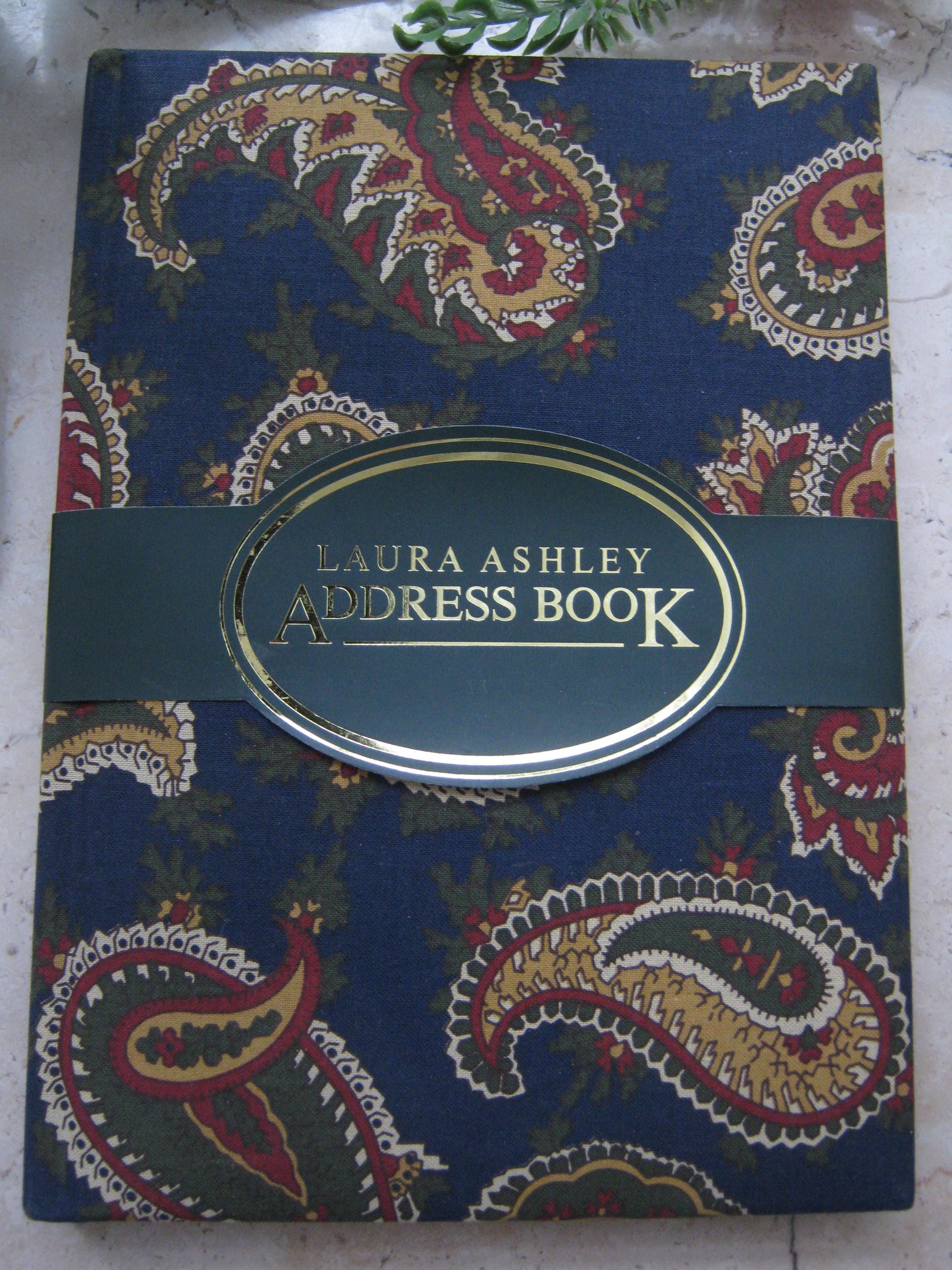 LAURA ASHLEY Vintage 1993 Grand Paisley Fabric Hard Back Address
