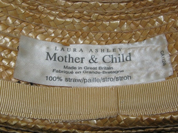 LAURA ASHLEY Vintage Child's Straw Boater Summer … - image 4