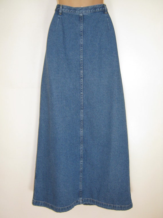 LAURA ASHLEY Vintage Country Denim A-Line Button-… - image 10