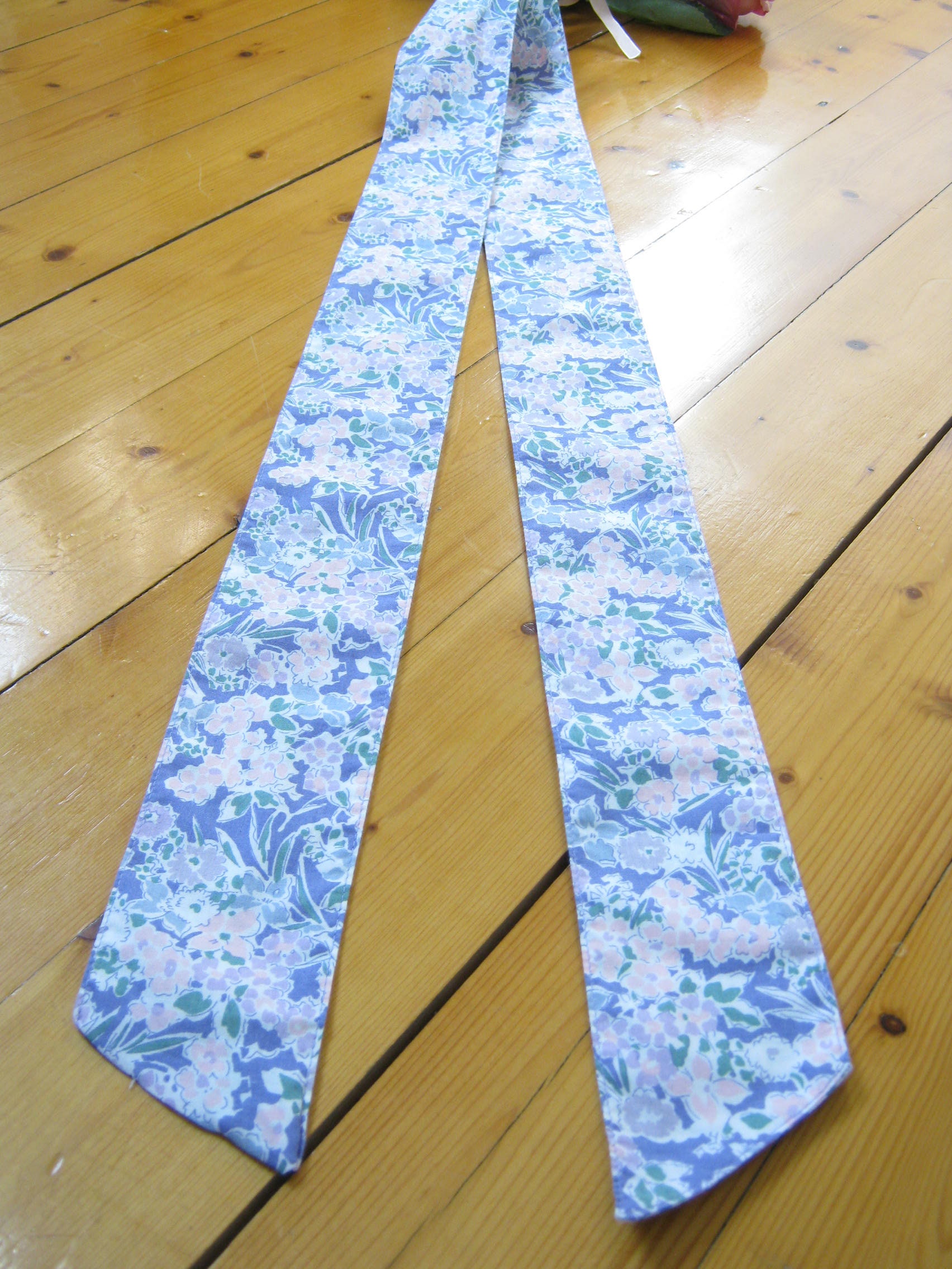 Sash Ref LAURA ASHLEY Vintage 90's Original Floral Cotton Fabric Sash Tie-belt ...