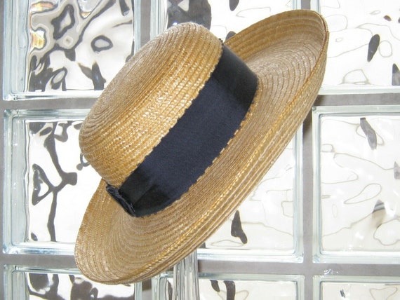 LAURA ASHLEY Vintage Natural Summer Straw Hat With Upturned  display picture 2