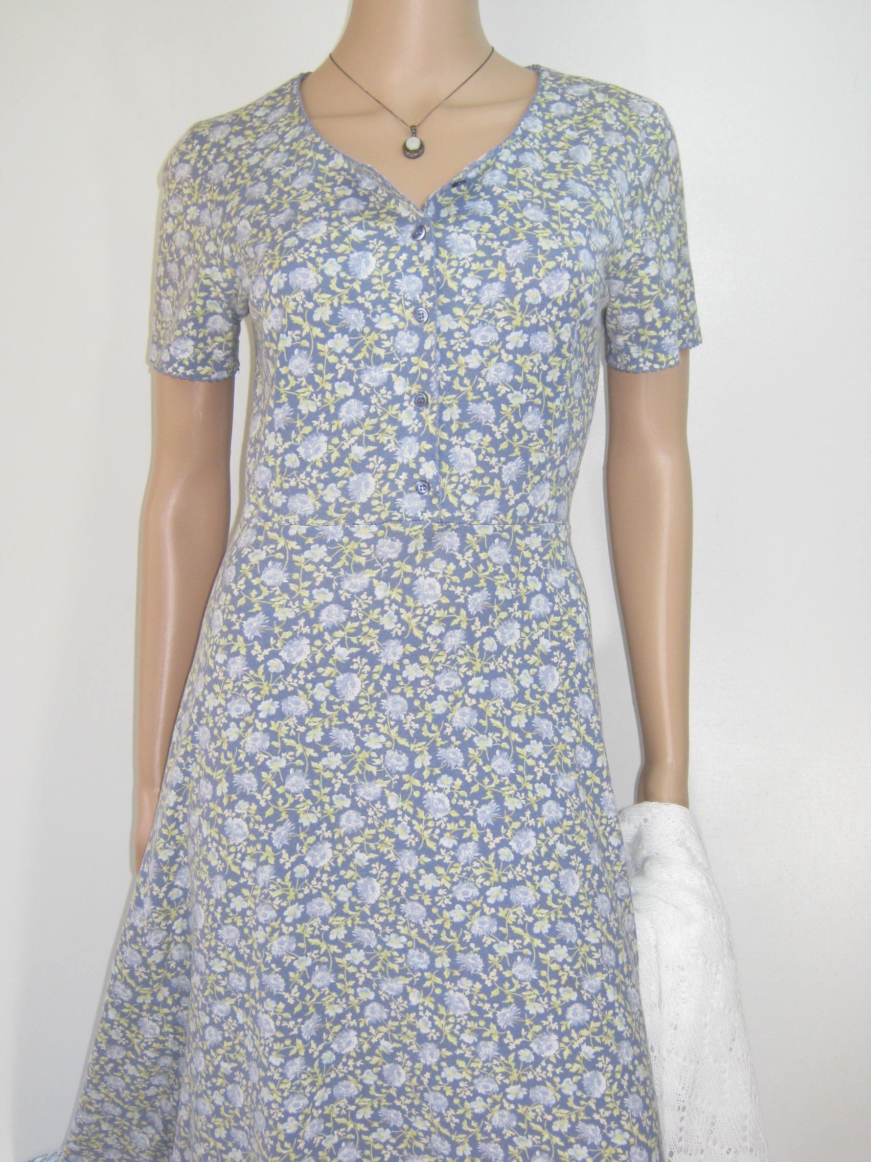 Laura Ashley Jersey Cotton Long Dress - Etsy UK
