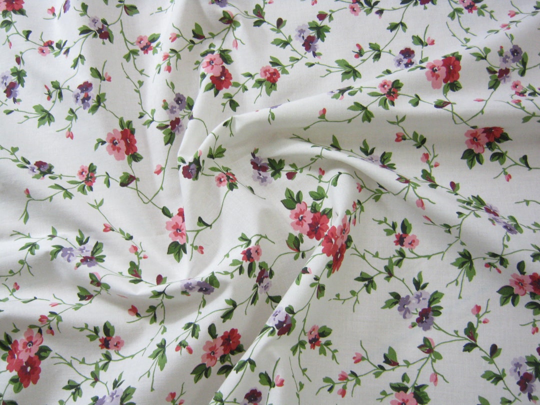 LAURA ASHLEY Vintage 1985 priory Country Furnishing Cotton Fabric, 4,7m ...