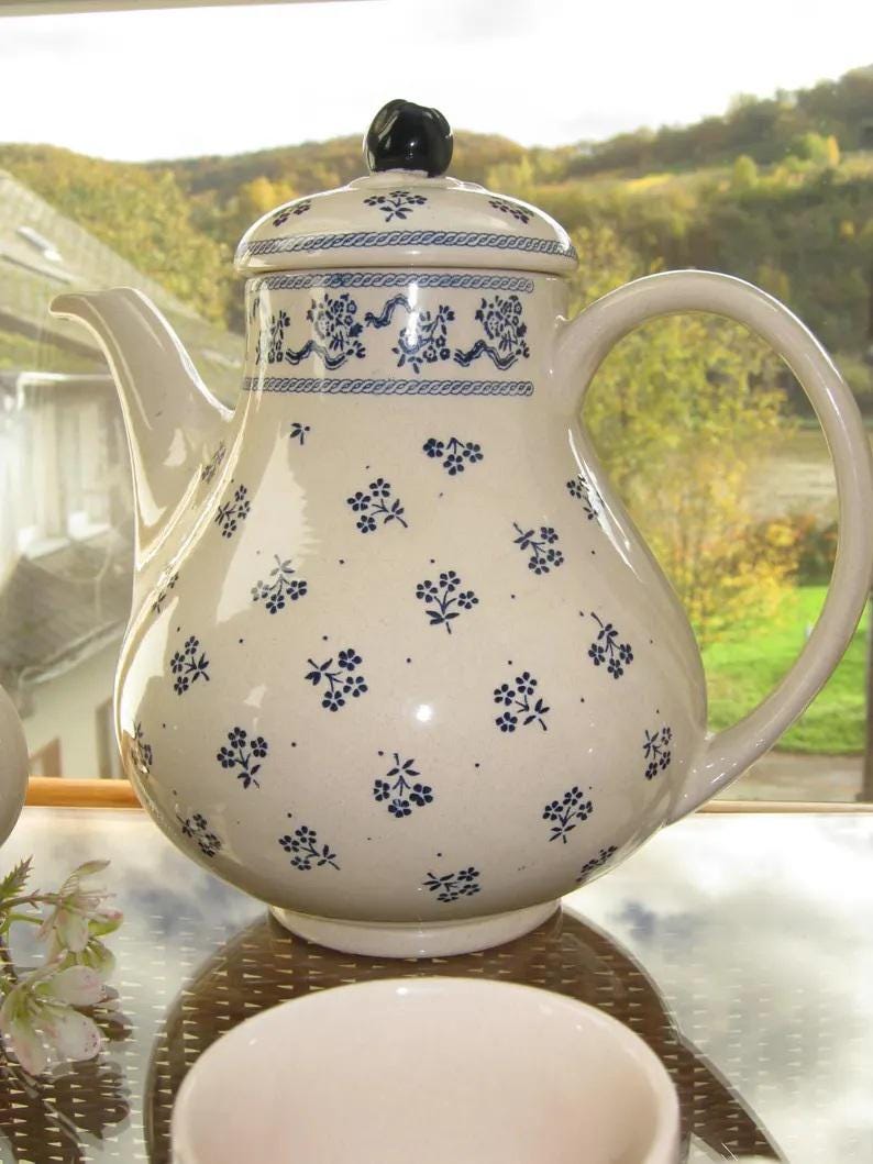 Laura Ashley Petite Fleur Teapot - Etsy