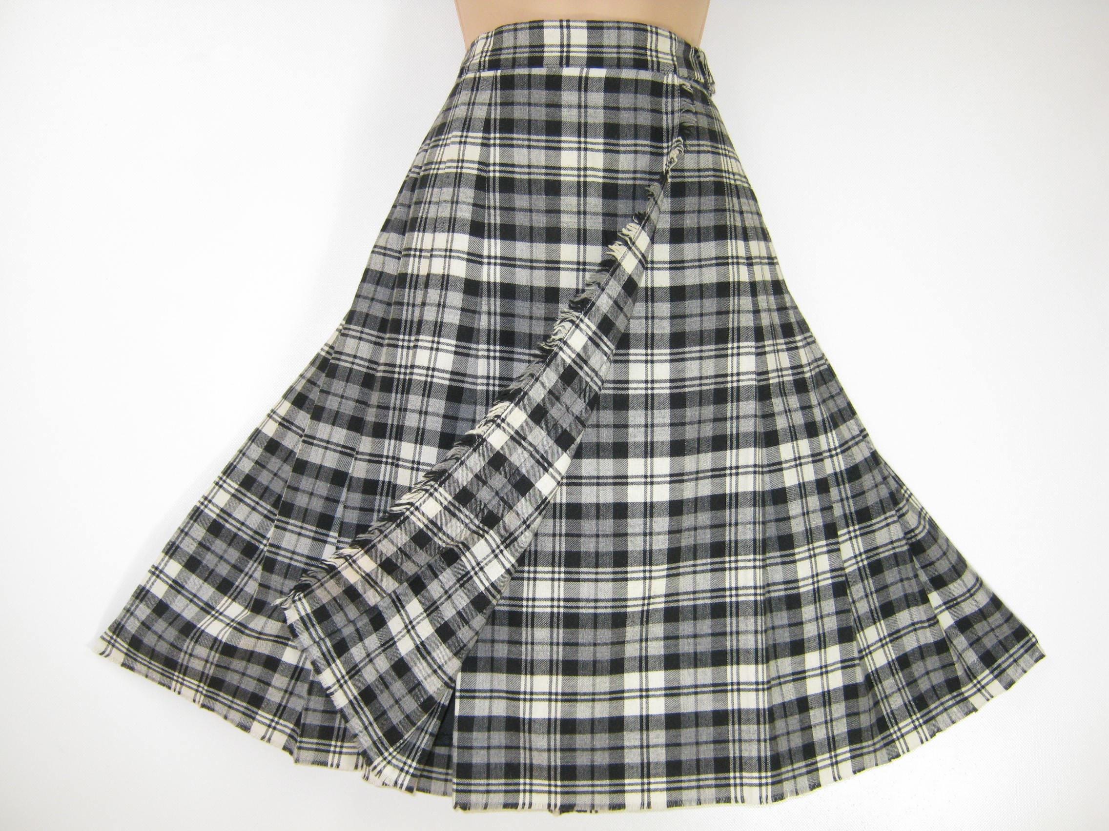 LAURA ASHLEY 英国製 タータンチェック プリーツウールキルトスカート LAURA ASHLEY 英国製 タータンチェック プリーツウールキルトスカート