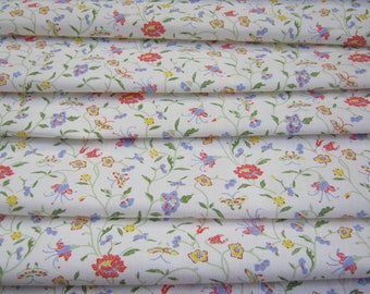 LAURA ASHLEY Vintage 1978 &quot;Floribunda&quot; Country Furnishing Cotton Fabric, 2,01m x 116cm