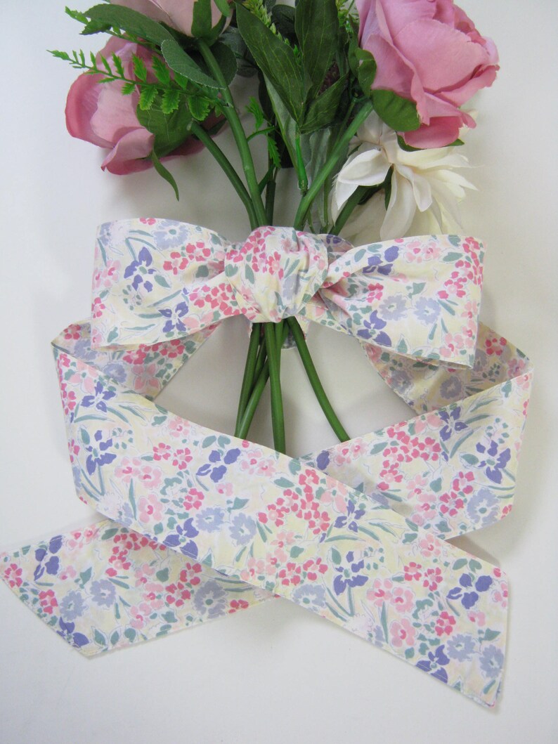 Sash Ref LAURA ASHLEY Vintage 90's Original Cotton Fabric Sash Tie-belt / Dress ...