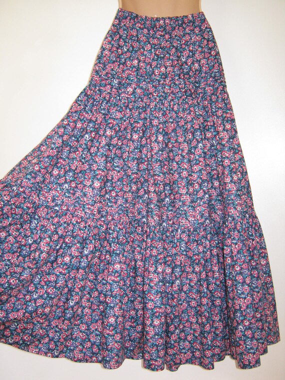 LAURA ASHLEY Vintage Pansy Floral Tiered Gypsy Boho Festival Summer Skirt Small Etsy Canada