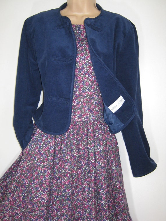 LAURA ASHLEY Vintage Royal Blue Country Style Nee… - image 1