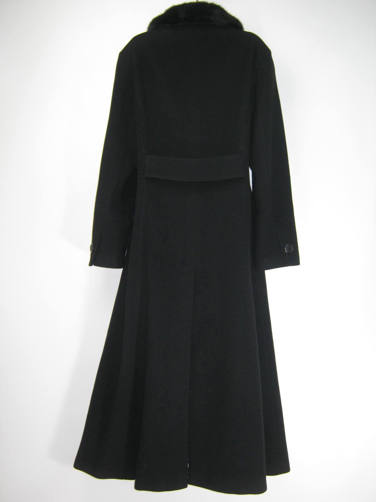 LAURA ASHLEY Vintage Riding Style Wool Cashmere Faux Fur Collar