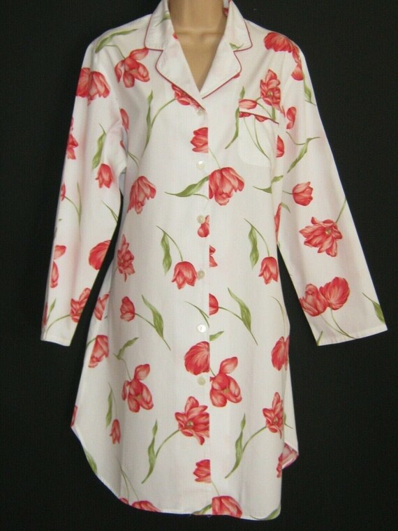 LAURA ASHLEY Vintage Tulip Flowers Oversized Leisurewear Cotton Nightshirt L XL Etsy UK