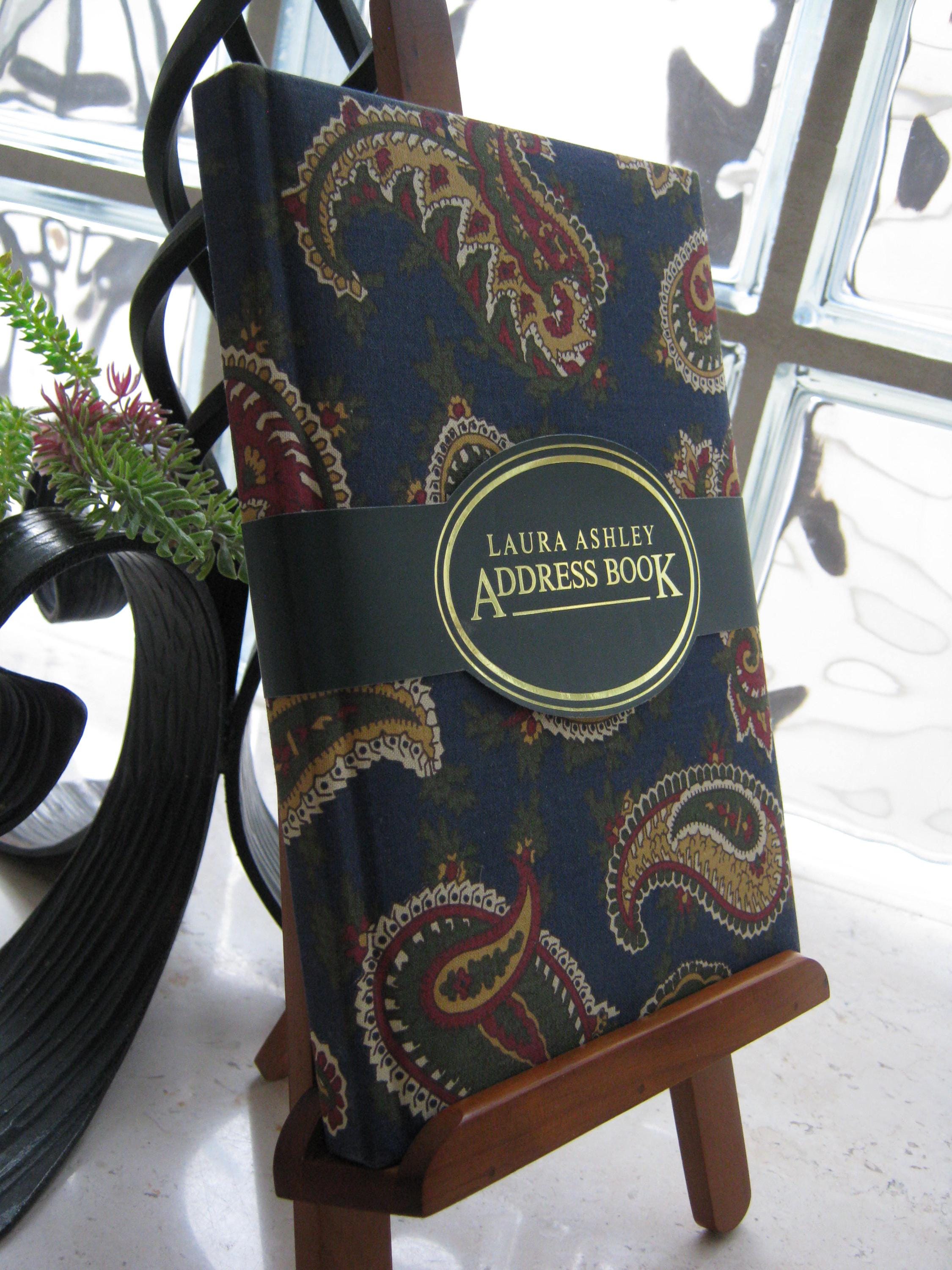 LAURA ASHLEY Vintage 1993 Grand Paisley Fabric Hard Back Address