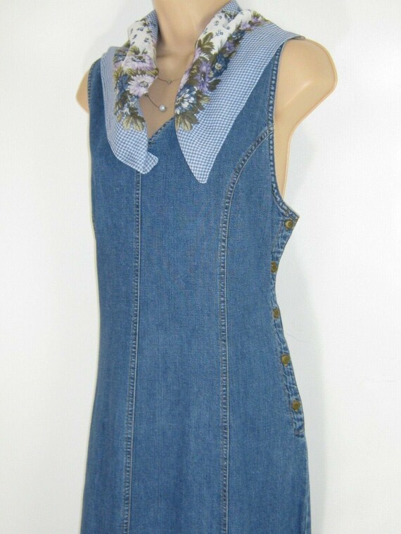 LAURA ASHLEY Vintage Country Denim Summer Maxi Dre