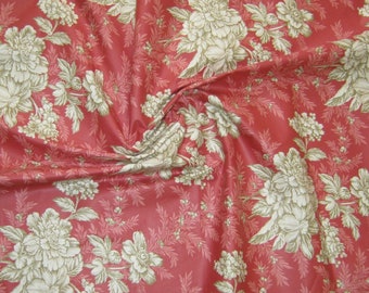 LAURA ASHLEY Vintage 1995 "Henderson Toile" Chintz Cotton Fabric, 5,8m x 122cm